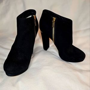 Michael Kors Black Gold trim Suede Platform Boot